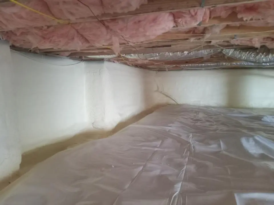 Crawl space encapsulation with closed-cell spray foam for Attic Insulation in College